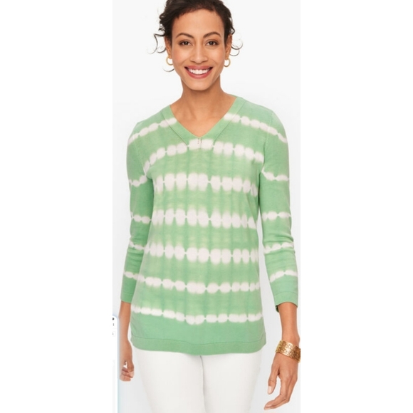 Talbots V-Neck Tie Dye Lightweight Sweater - Picture 1 of 12